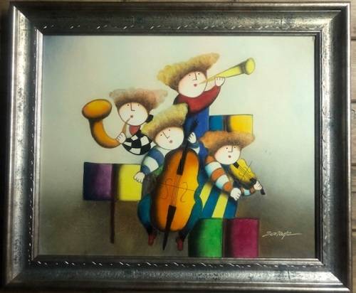 Roybal - Untitled Musicians Oil on canvas