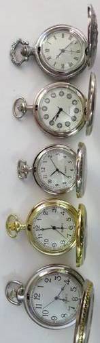 Lot of 5 quartz pocket watches