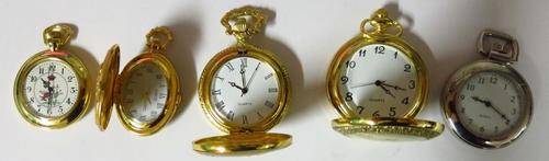 Lot of 5 quartz pocket watches