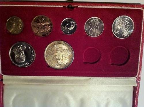 1968 SA Long Proof Coin Set "No Gold" - CR Swart