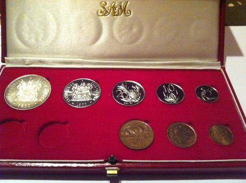 1977 SA Long Proof Coin Set "No Gold" - Low Start