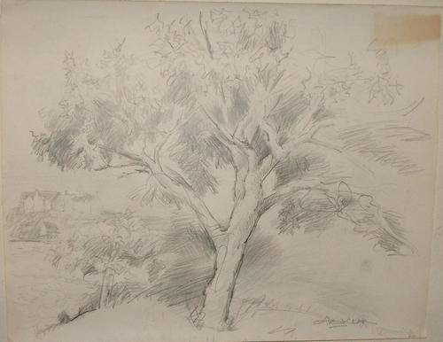 Very old Pencil drawing Otto Klar.....30x 38 cm