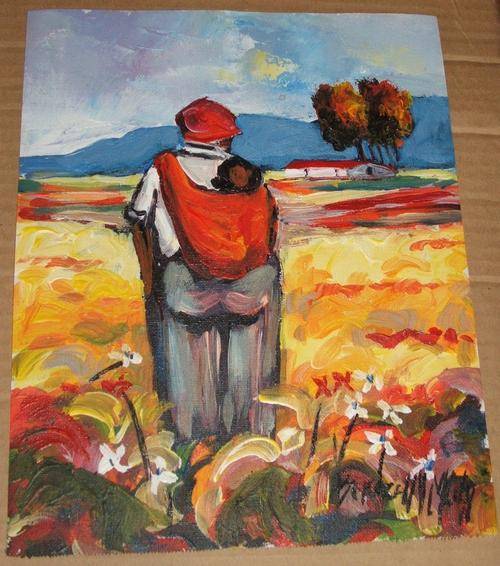 Stunning Original Bekezela oil on canvas....230 x 290 mm on canvas....unframed