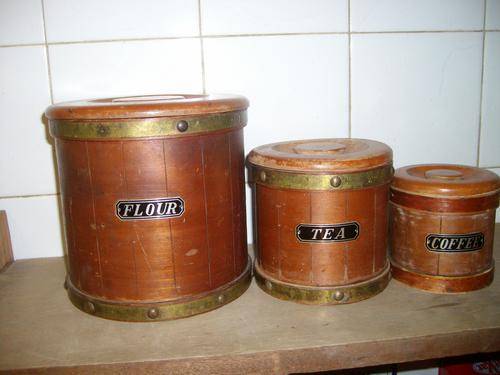 3 Wooden containers