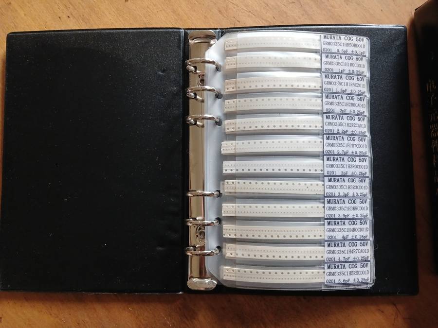 Capacitor 805  201  and 402 resister sample books