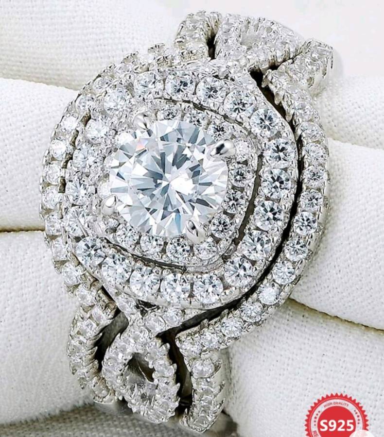 3pcs/Set 925 Sterling Silver Wedding Ring