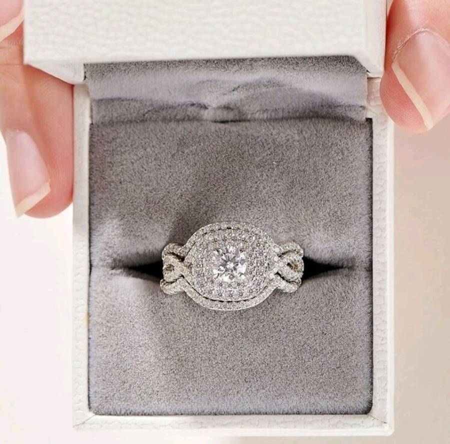 3pcs/Set 925 Sterling Silver Wedding Ring