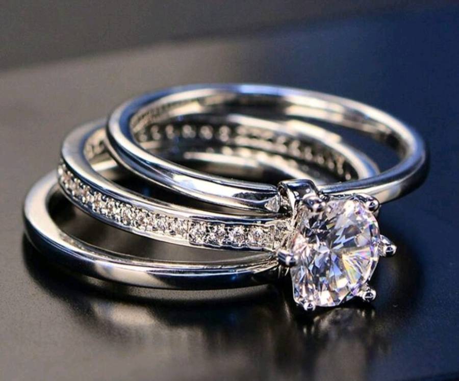 S925 Sterling Sklver and 1ct Moissanite D color Vvs1 Wedding Ring