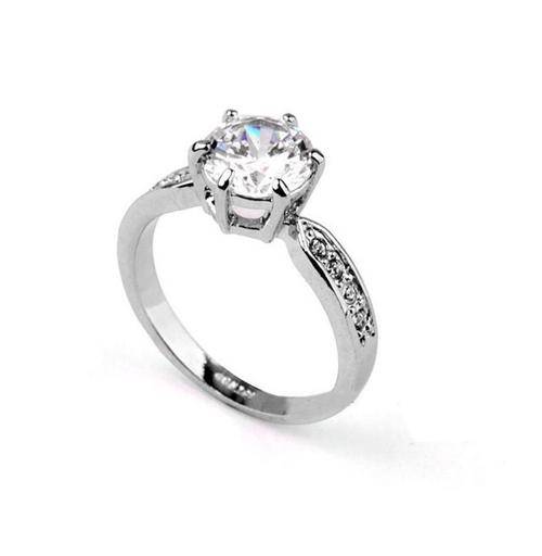 18K White Gold Plated Swarovski Crystal Ring