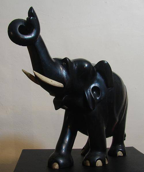 Antique carved wooden elephant