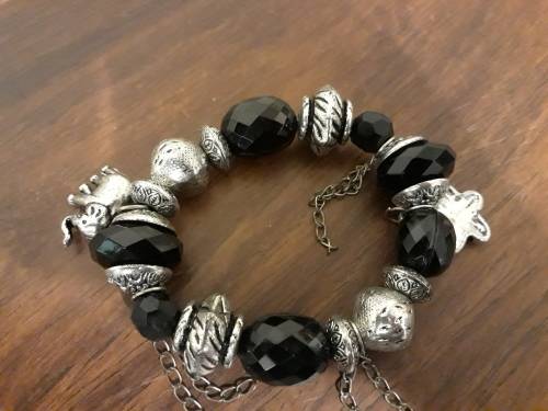 Beautiful Cross Necklace with a Buttefly Beaded Bangle and Neclace