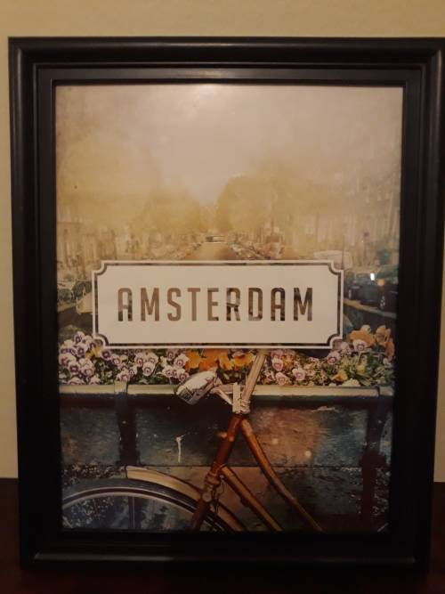 A Holland Plaque (Metal) and an Amsterdam Picture in Frame