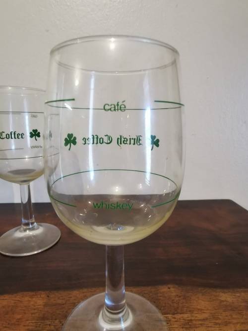Vintage Irish Whiskey Glasses x8