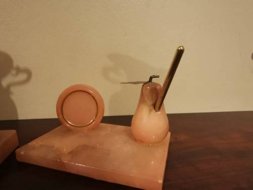 Hand Carved Italian Alabaster Duo