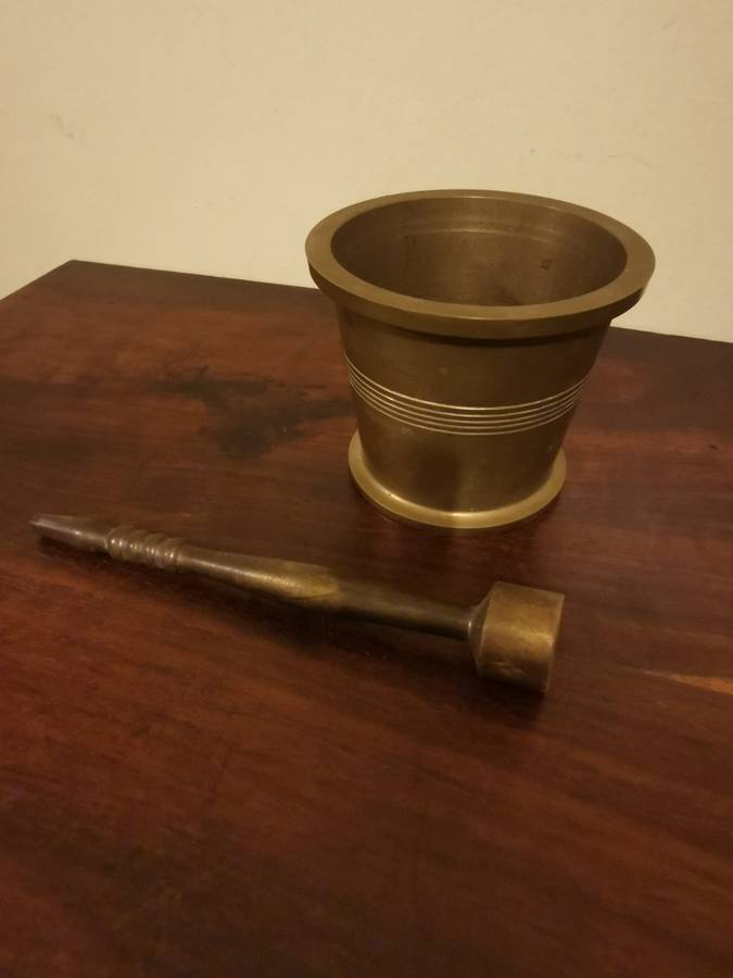 Solid Brass Mortar and Pestel of 770 Grams - Very Vintage