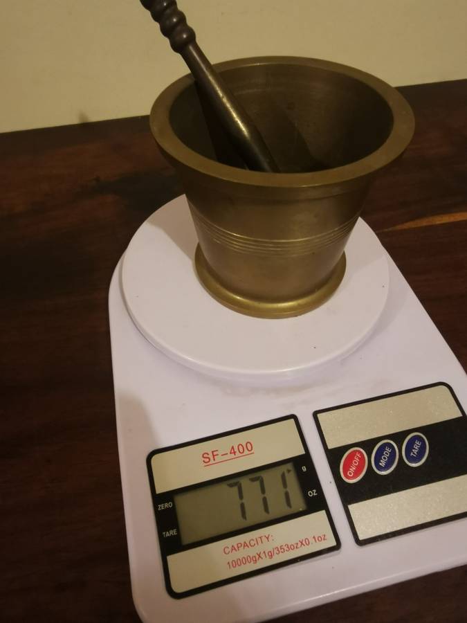 Solid Brass Mortar and Pestel of 770 Grams - Very Vintage