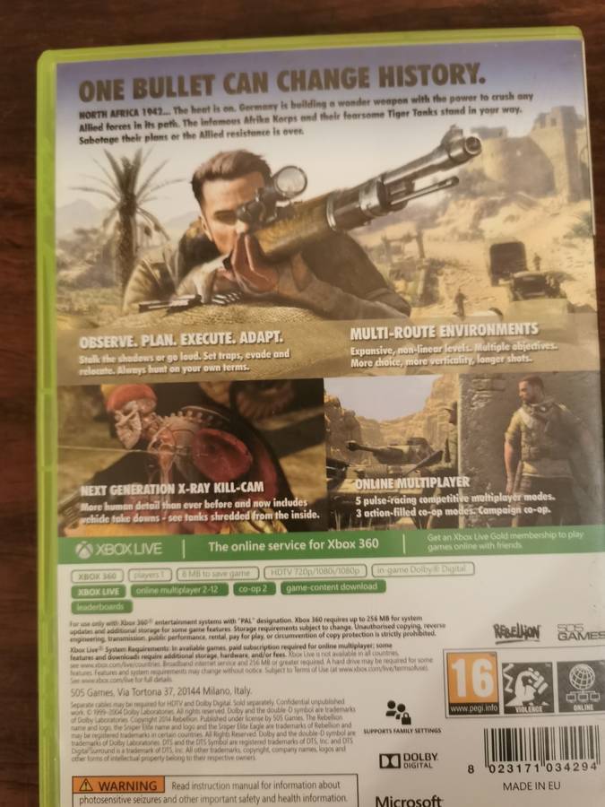 Sniper Elite 3 on Xbox 360 with Booklet