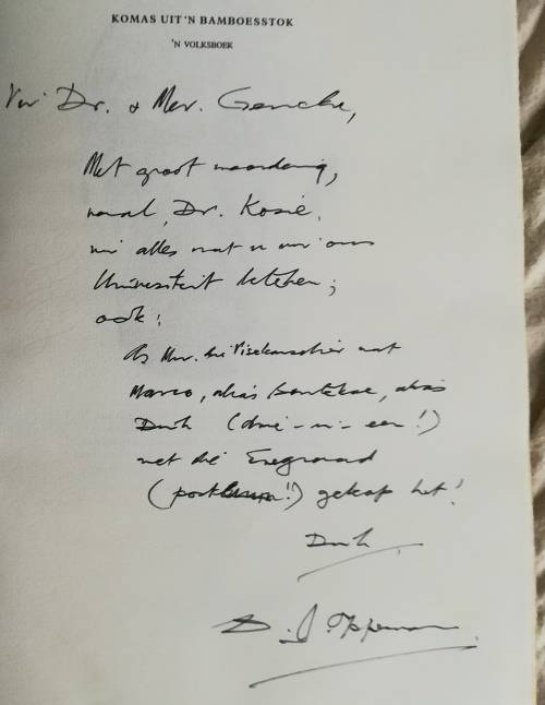 D.J.Opperman-Komas Uit `n Bamboesstok, Eerste uitgawe beperk tot 250 eksemplare, geteken.