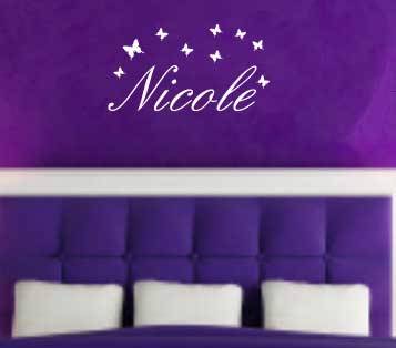Add/ customise Your Name Personalised Wall Art Vinyl Stickers Kids
