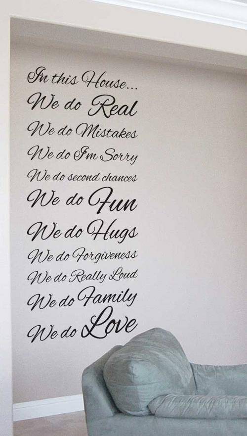 In this house curly font!  Wall Art Sticker Decal Vinyl Tattoo