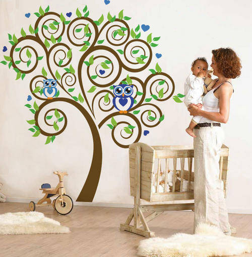 HUGE! Kids Babies Owl tree vinyl wall sticker! Colours of your choice. Check out my other designs.