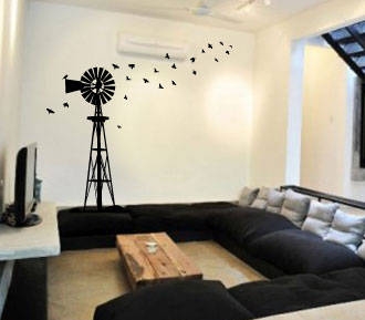 Giant South African Windpump Windpomp Wall Art Sticker Decal Vinyl Interior Decor Decoration