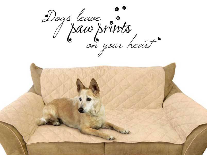 Dogs leave paw prints on your heart quote Vinyl Wall Art Sticker Decal Vinyl Tattoo Decor
