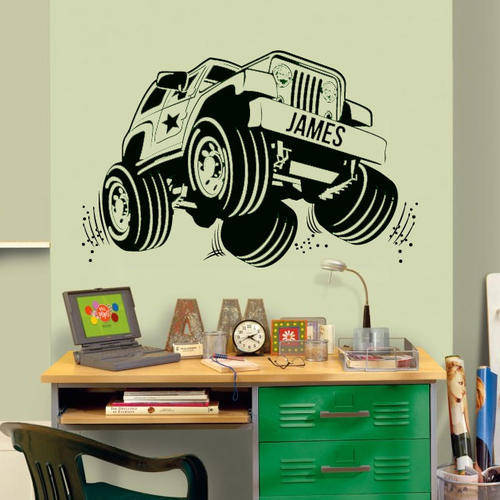 Custom personalised Jeep Vinyl Wall Art Sticker Decal Vinyl Tattoo Decor in colour of your choice
