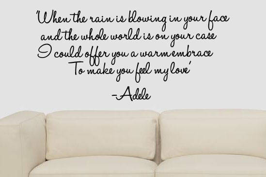 Adele love quote song lyrics interior decor Wall Art Sticker Decal Vinyl Tattoo