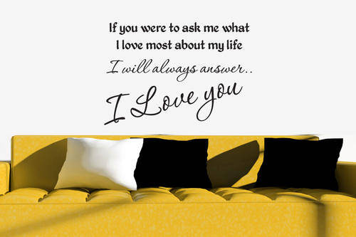I love you Vinyl Wall Art Sticker Decal Vinyl Interior Decor Decoration