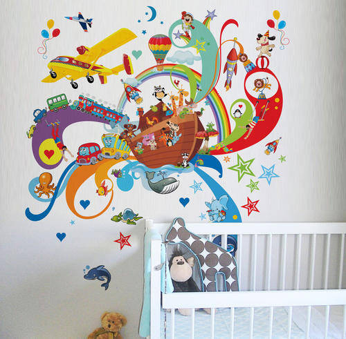 Noah's World large kids sticker wall  decal to decorate childrens room