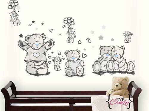 Slight scratch -Tatty teddy neutral baby kids wall stickers- decal to decorate childrens room