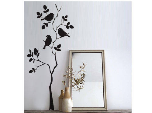 Cute vintage birds tree branch Wall Art Sticker Decal Vinyl Tattoo Decor