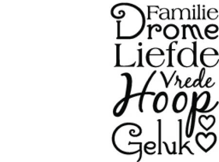 MATTE BLACK set of 6 Afrikaans wall art words vinyl wall art tattoo