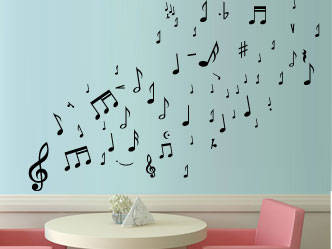 Sheet of many music notes wall sticker Vinyl Wall Art Sticker Decal Vinyl Tattoo Decor