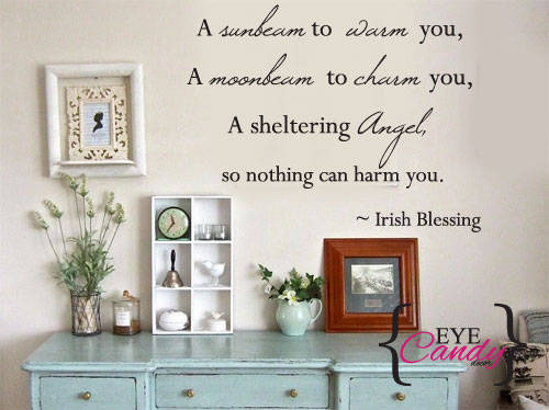 Irish blessing angel inspirational vinyl wall art quote wall tattoo decal stencil