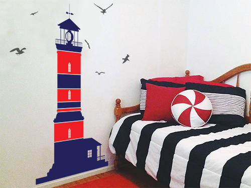 New!! Lighthouse nautical sea boys Vinyl Wall Word Art Sticker Decal Vinyl Interior Decor Decoration