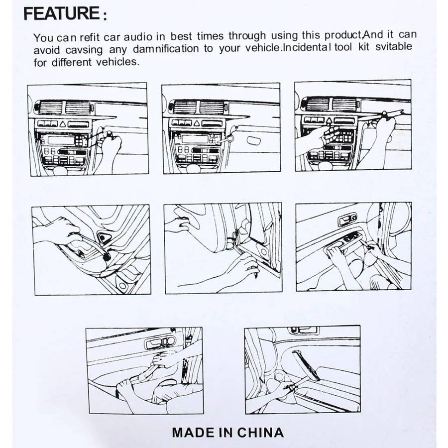 Various Professional Car Repair Tool Set, 12-In-1 Car Audio System Dashboard Door Panel Removal Remo