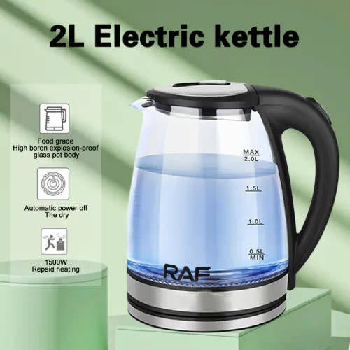 Glass Cordless Kettle Electric Double Wall Led Light Kettle Stainless Steel