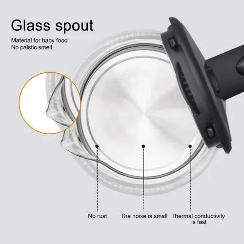 Glass Cordless Kettle Electric Double Wall Led Light Kettle Stainless Steel