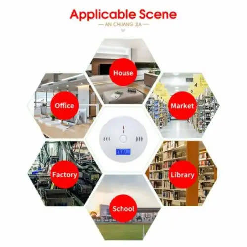 Safety Battery Coal Stove Smoke Detector Carbon Monoxide Alarm