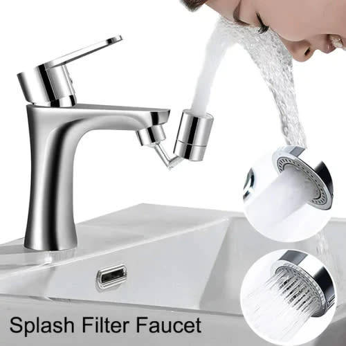 For Kitchen Bathroom Sink Splashproof Filtered Faucet 720 Swivel Outlet Faucet