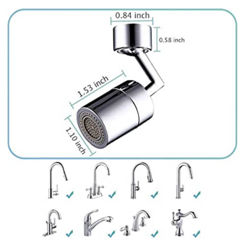 For Kitchen Bathroom Sink Splashproof Filtered Faucet 720 Swivel Outlet Faucet