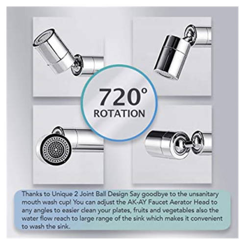 For Kitchen Bathroom Sink Splashproof Filtered Faucet 720 Swivel Outlet Faucet