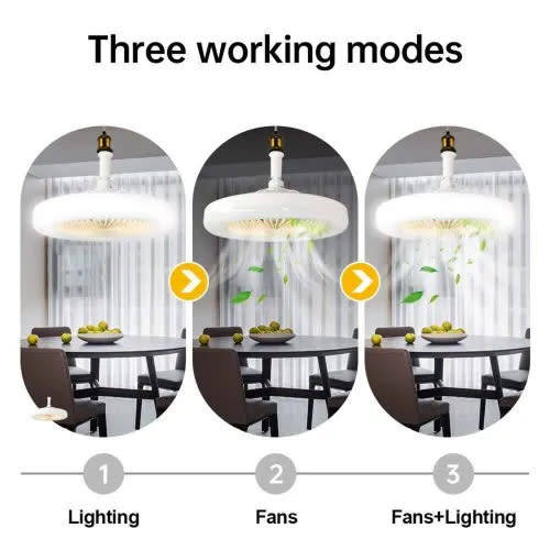 Led Ceiling Light With Fan 6500K Upgraded Ceiling Fan With Light Remote Control 360° Rotation