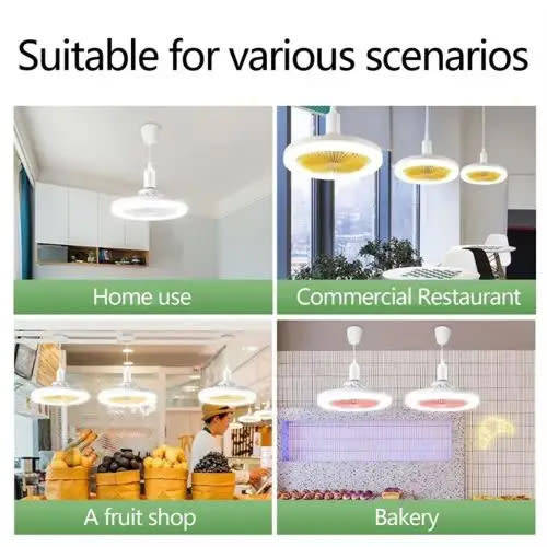 Led Ceiling Light With Fan 6500K Upgraded Ceiling Fan With Light Remote Control 360° Rotation