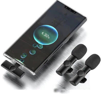 Dual Microphone Plug And Play Usb Type-C And Ios Connector Wireless Lavalier Microphone