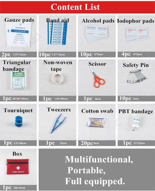 Convenient First Aid Emergency Kit Tools For Cars, Medical, Camping, Home And Travel