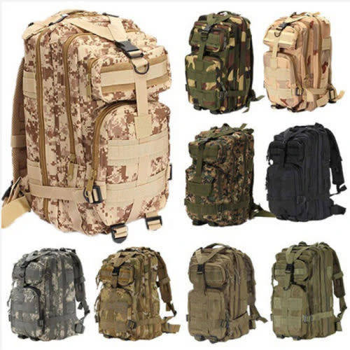 Large Space Backpack Military Tactical Sports Backpack Outdoor Travel Camping (Color Random)