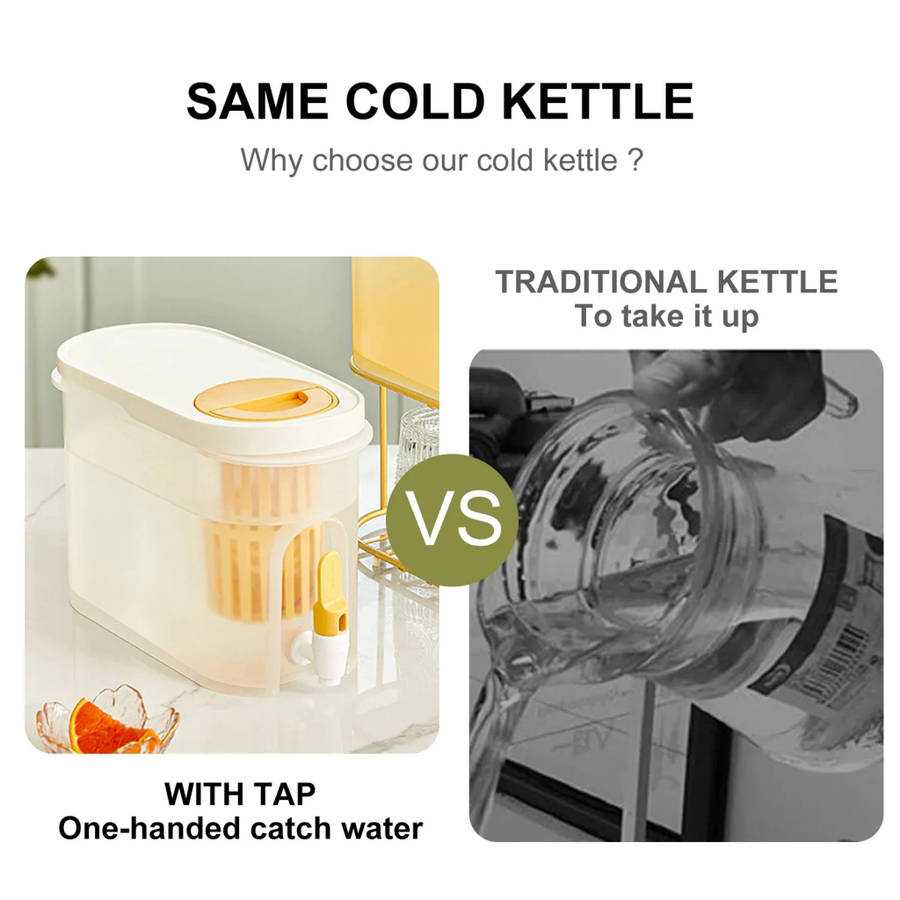 Super Convenient Cold Kettle With Faucet, Lemon Bottle, Drink Set, Kitchen Ice Drink, Fruit Tea, Col